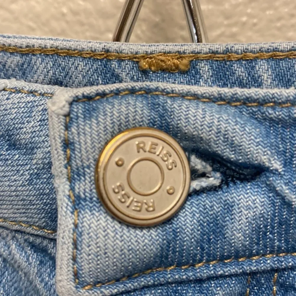 Reiss Straight Leg Button Fly Jeans Size 24